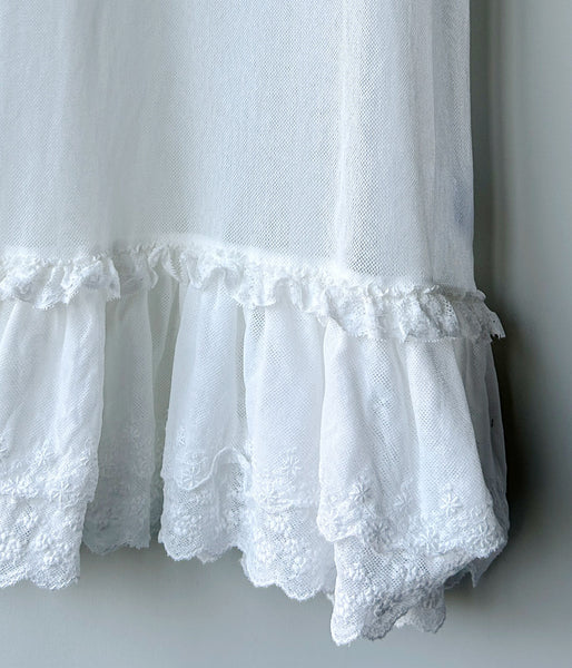 nowos/TULLE LACE DRESS(WHITE)