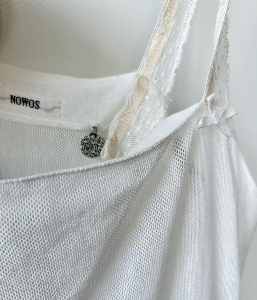 nowos/TULLE LACE DRESS(WHITE)