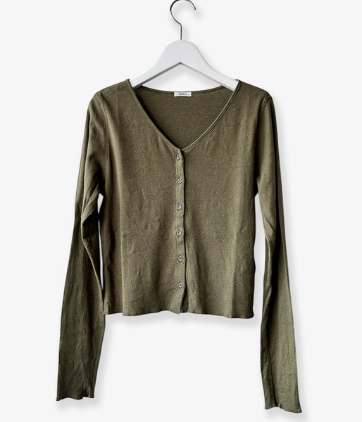 nowos/V NECK CARDIGAN(KHAKI)