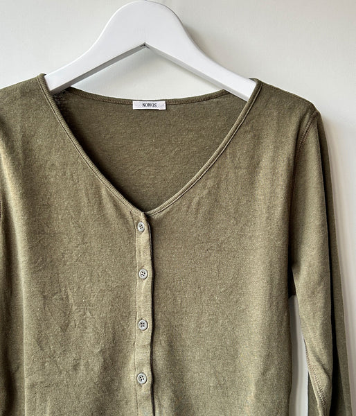 nowos/V NECK CARDIGAN(KHAKI)