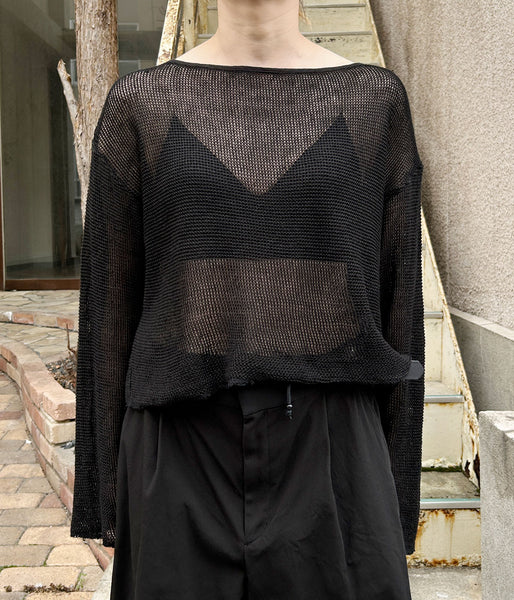nowos/BOAT NECK TOP(BLACK)