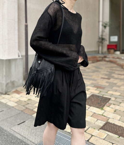 nowos/BOAT NECK TOP(BLACK)