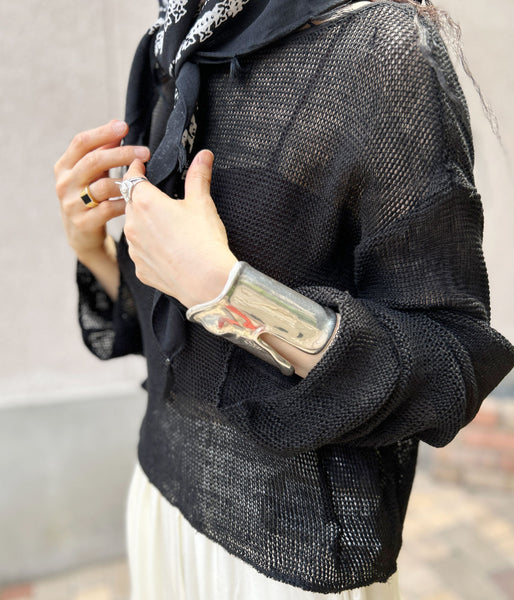 nowos/BOAT NECK TOP(BLACK)