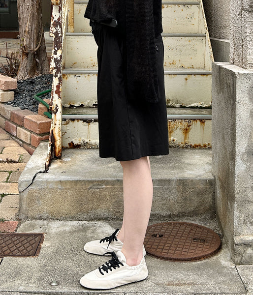 nowos/TUCK HALF PANTS(BLACK)