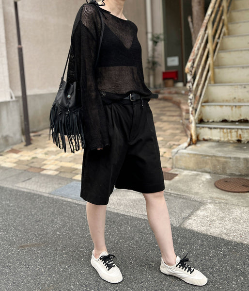 nowos/TUCK HALF PANTS(BLACK)