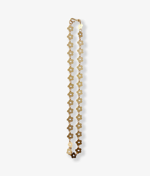 KEYHOLDER/FLOWER-ETCHED METAL NECKLACE(GOLD)