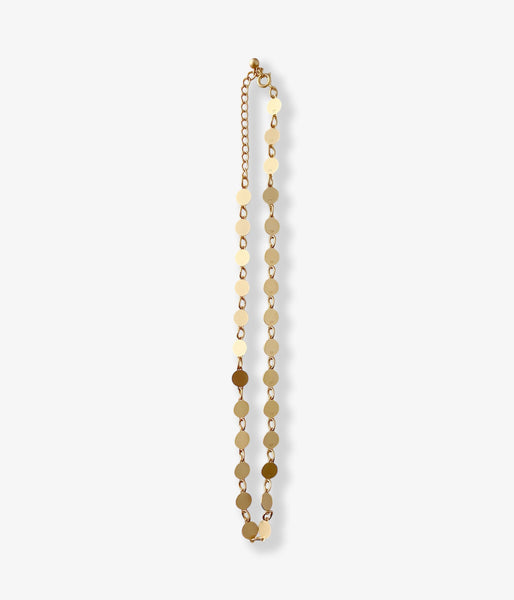KEYHOLDER/CIRCLE-ETCHED METAL NECKLACE(GOLD)