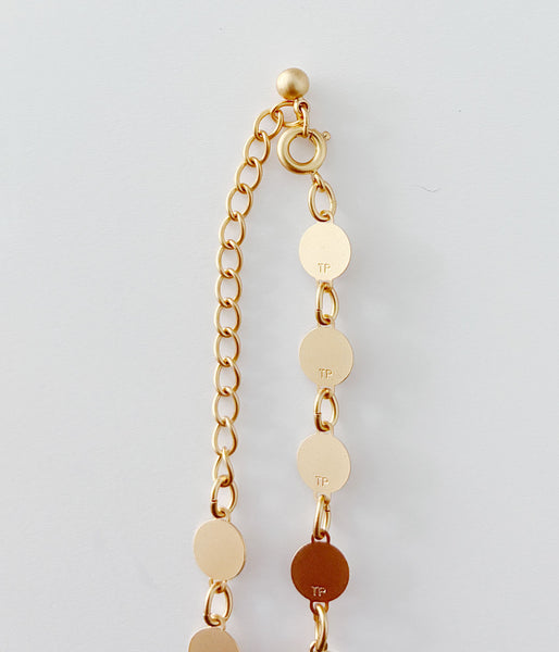 KEYHOLDER/CIRCLE-ETCHED METAL NECKLACE(GOLD)