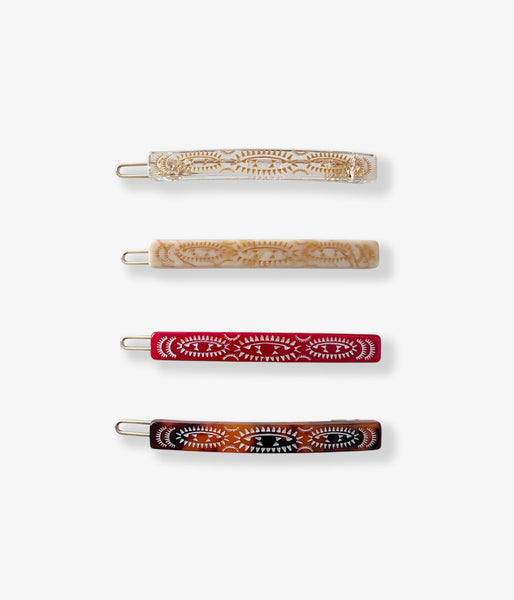 KEYHOLDER/PERSIAN RUG GEOMETRIC PATTERN HAIRPIN