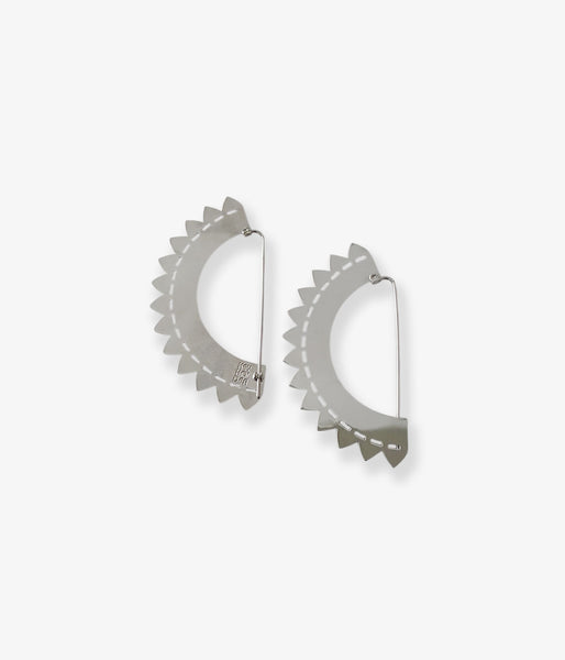 KEYHOLDER/JAG-ETCHED METAL EARRINGS(SILVER)