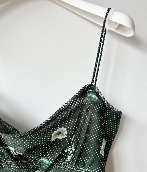 FUMIKA_UCHIDA/ALLOVER EMB.CAMISOLE(BOTTLE GREEN)