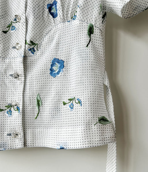 FUMIKA_UCHIDA/ALLOVER EMB.SHORT SLEEVE SHIRT(WHITE)