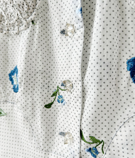 FUMIKA_UCHIDA/ALLOVER EMB.SHORT SLEEVE SHIRT(WHITE)