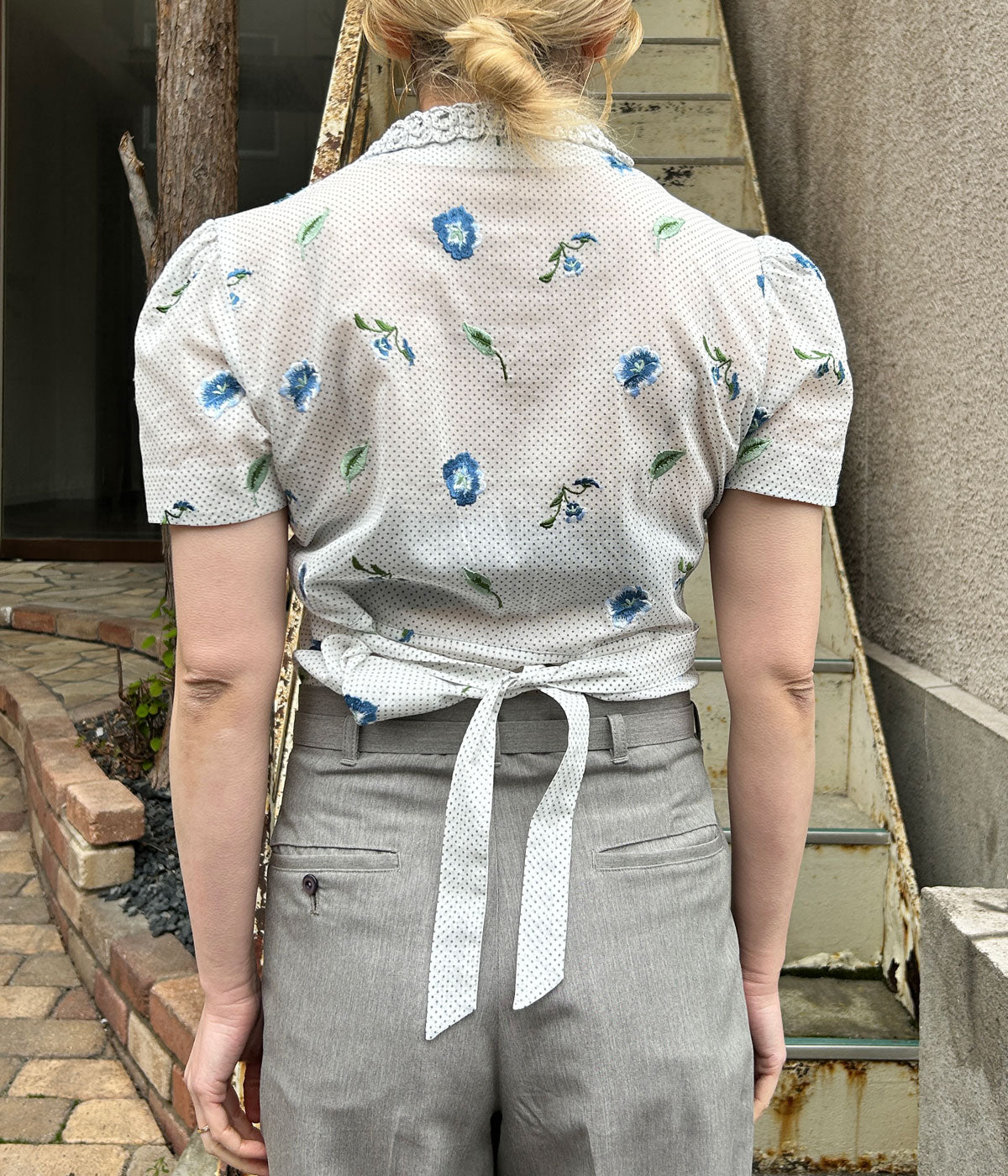 FUMIKA UCHIDA TRIMMED APRON TEE トップス FUMIKA UCHIDA / TRIMMED APRON TEE / GREY/OFFWHITE - 601 | – 601