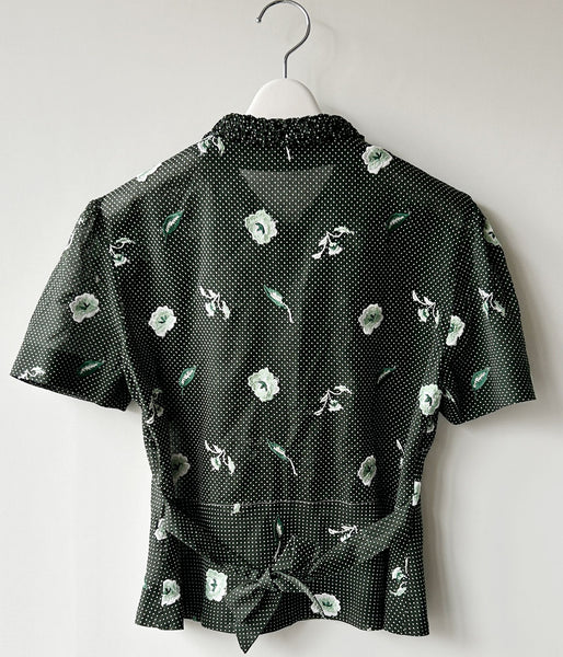 FUMIKA_UCHIDA/ALLOVER EMB.SHORT SLEEVE SHIRT(BOTTLE GREEN)