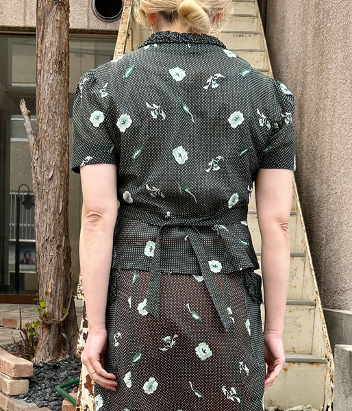 FUMIKA_UCHIDA/ALLOVER EMB.SHORT SLEEVE SHIRT(BOTTLE GREEN)
