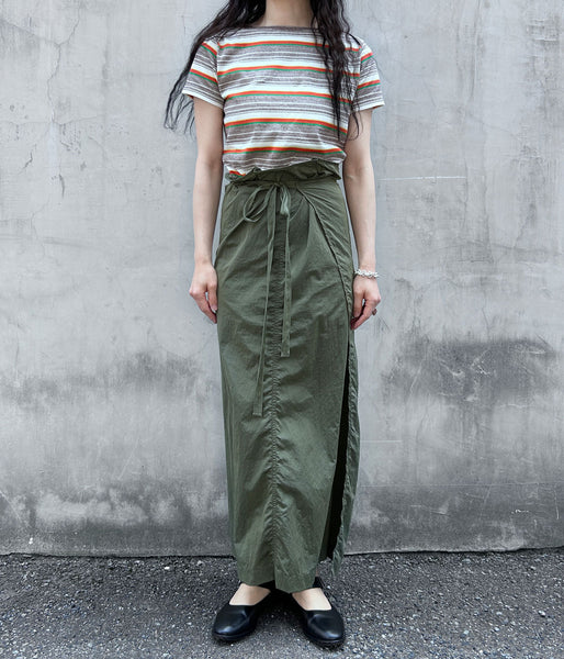 nowos/NYLON RAP SKIRT(KHAKI)