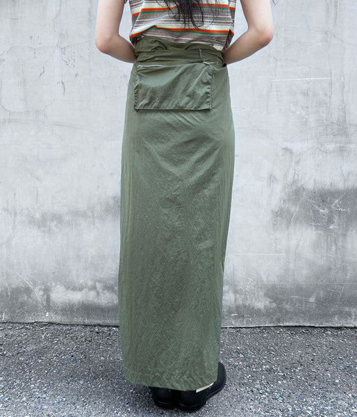 nowos/NYLON RAP SKIRT(KHAKI)