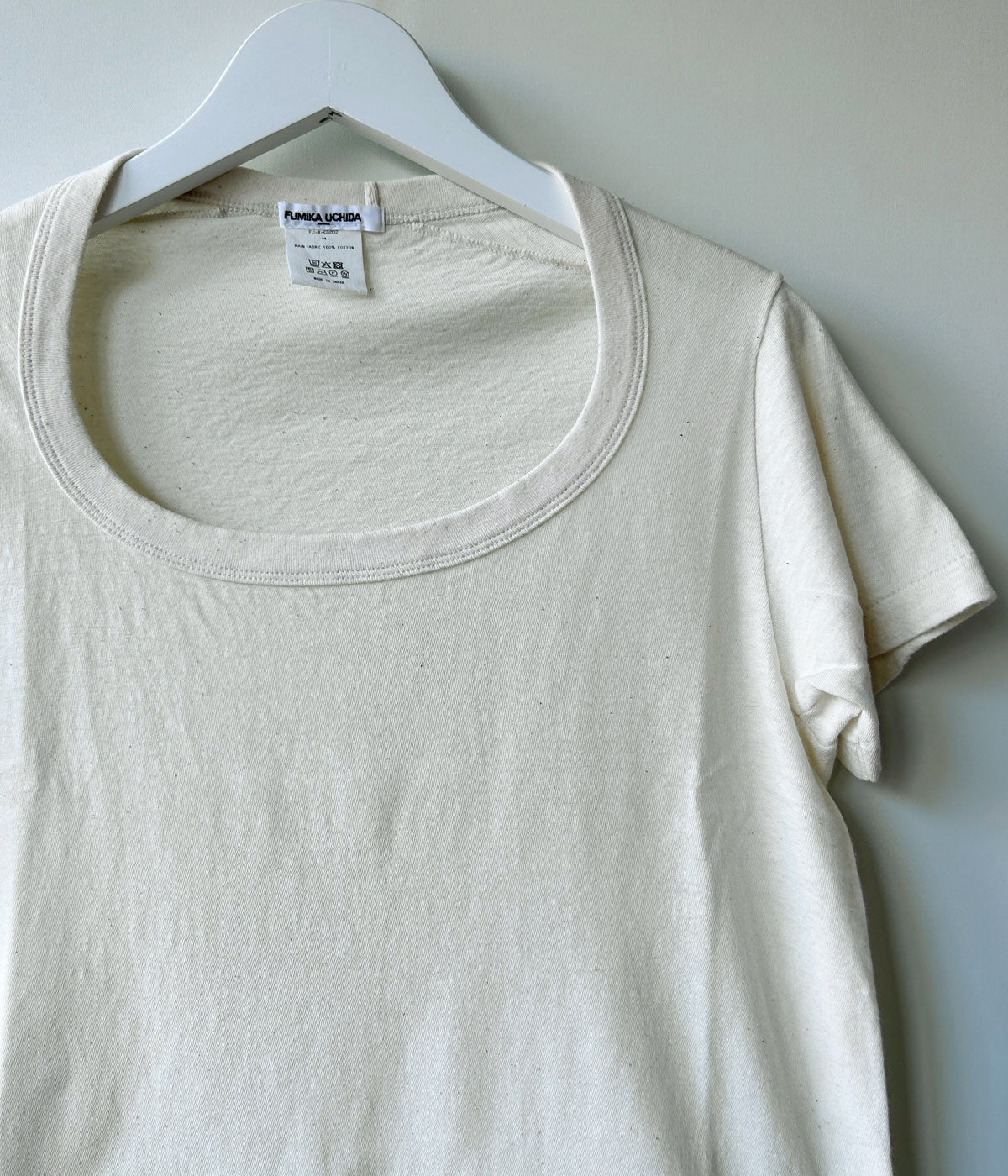 fumika uchida ダブルネックTシャツ FUMIKA UCHIDA / TRIMMED DOUBLE NECK TEE / OFFWHITE/RED - 601