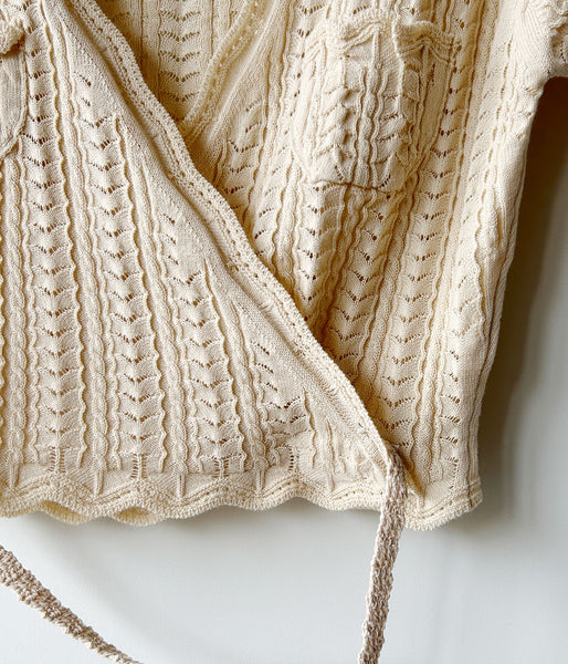 FUMIKA_UCHIDA/LACE KNIT CACHE-COEUR TOP(KINARI)
