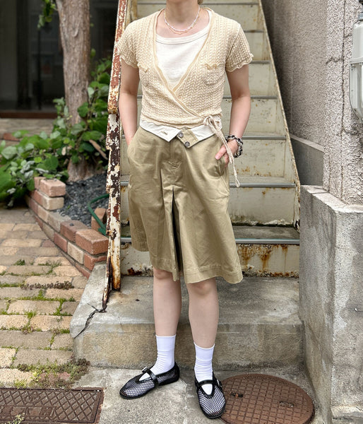 FUMIKA_UCHIDA/LACE KNIT CACHE-COEUR TOP(KINARI)