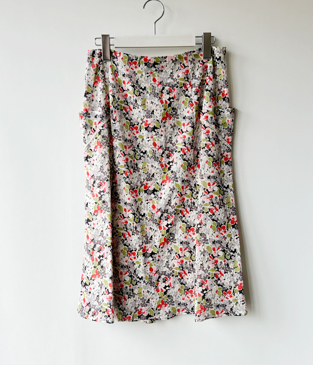 お値下げ　古典版画　1685年　FALDA 「Villa Frescada」 FUMIKA_UCHIDA/FLORAL VOILE BUTTON DOWN MIDI SKIRT(FLORAL)