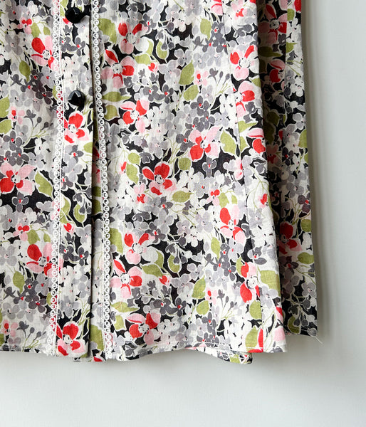 FUMIKA_UCHIDA/FLORAL VOILE BUTTON DOWN MIDI SKIRT(FLORAL)