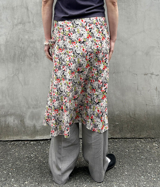 FUMIKA_UCHIDA/FLORAL VOILE BUTTON DOWN MIDI SKIRT(FLORAL)