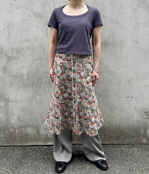 FUMIKA_UCHIDA/FLORAL VOILE BUTTON DOWN MIDI SKIRT(FLORAL)