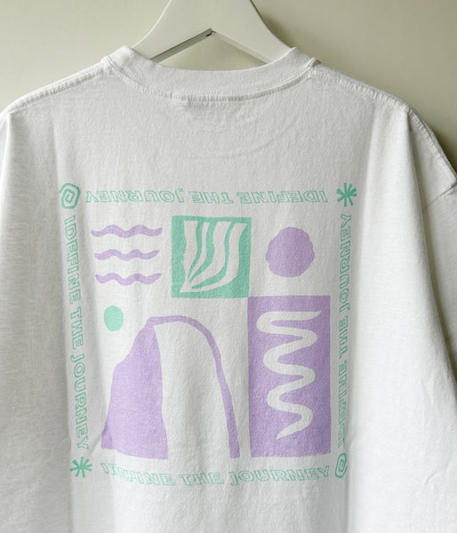 PHEENY/PRINTED S/S TEE"JOURNEY"(WHITE)