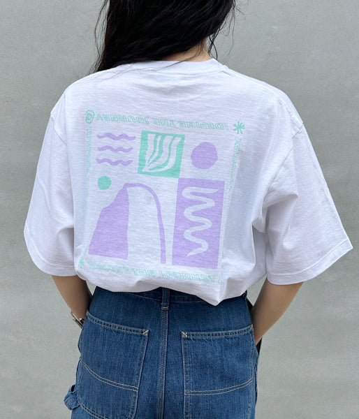 PHEENY/PRINTED S/S TEE"JOURNEY"(WHITE)