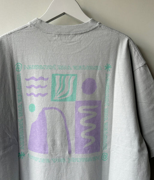 PHEENY/PRINTED S/S TEE"JOURNEY"(BLUE)