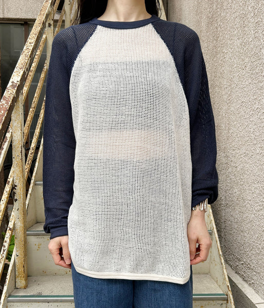 PHEENY/BASKET MESH RAGLAN L/S TEE(IVO×NV)