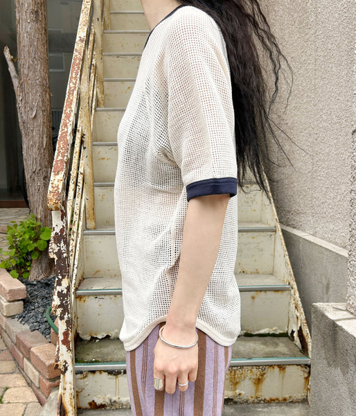 PHEENY/BASKET MESH RINGER TEE(IVORY)