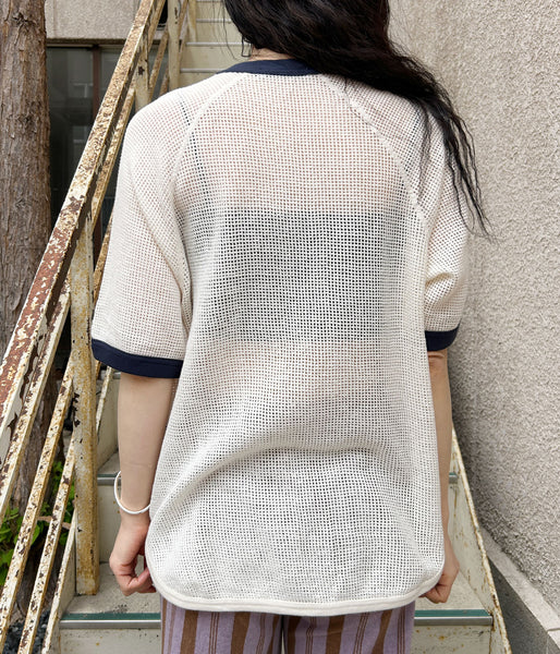 PHEENY/BASKET MESH RINGER TEE(IVORY)