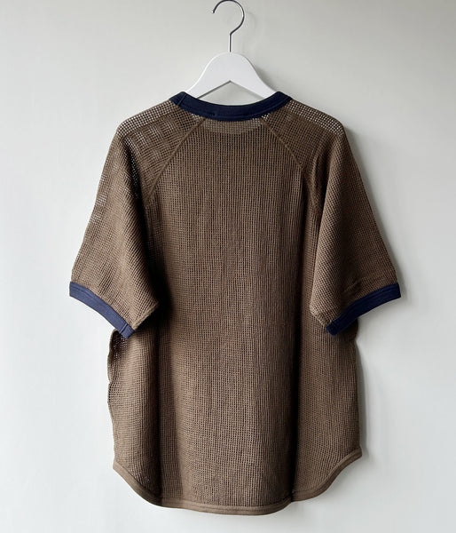 PHEENY/BASKET MESH RINGER TEE(KHAKI)