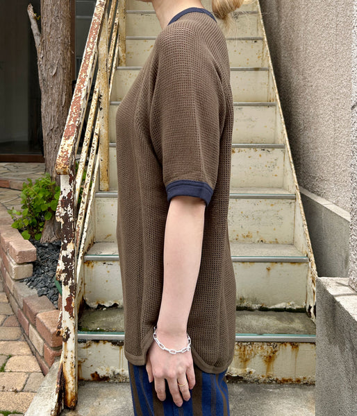 PHEENY/BASKET MESH RINGER TEE(KHAKI)