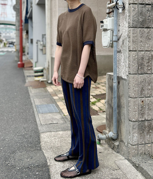 PHEENY/BASKET MESH RINGER TEE(KHAKI)