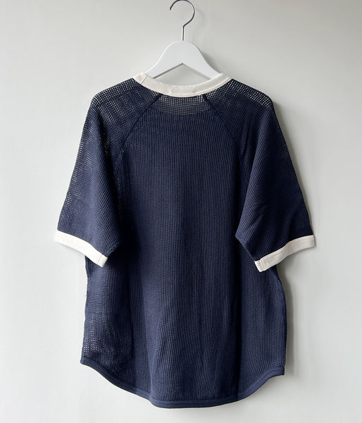 PHEENY/BASKET MESH RINGER TEE(NAVY)