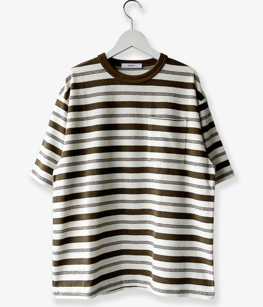 PHEENY/PILE BODER POCKET TEE(IVORY)