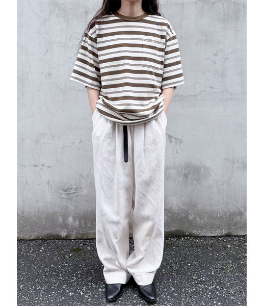 PHEENY/PILE BODER POCKET TEE(IVORY)