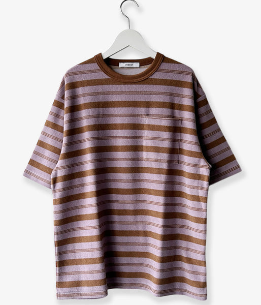 PHEENY/PILE BODER POCKET TEE(LAVENDER)