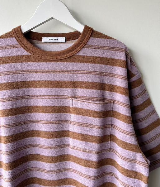 PHEENY/PILE BODER POCKET TEE(LAVENDER)
