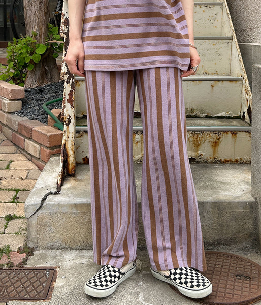 PHEENY/PILE BORDER RELAXED WIDE PANTS(LAVENDER)