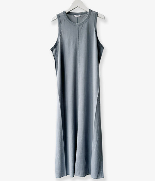 PHEENY/SHEER JERSEY AMERICAN SLEEVE DRESS(BLUE)