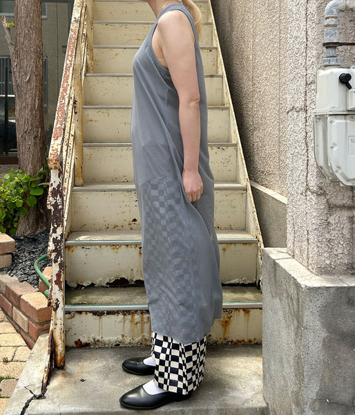 PHEENY/SHEER JERSEY AMERICAN SLEEVE DRESS(BLUE)