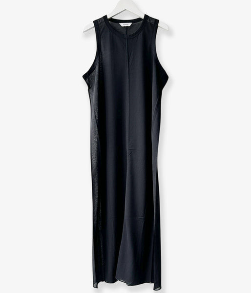 PHEENY/SHEER JERSEY AMERICAN SLEEVE DRESS(BLACK)
