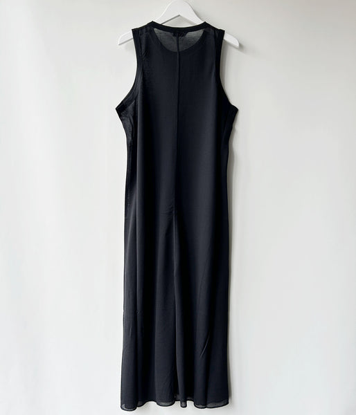 PHEENY/SHEER JERSEY AMERICAN SLEEVE DRESS(BLACK)