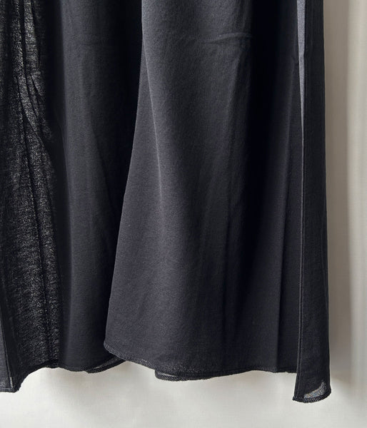 PHEENY/SHEER JERSEY AMERICAN SLEEVE DRESS(BLACK)