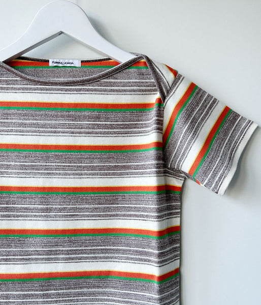 トップス fumika uchida/MULTICOLOR STRIPE T-SHIRT FUMIKA_UCHIDA/MULTICOLOR STRIPE T-SHIRT(BROWN/BORDEAUX/GREEN)
